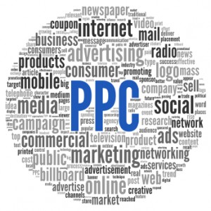 PPC and advertising concept in word tag cloud